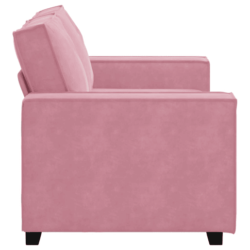 Sofá de 2 lugares - Sofá fixo veludo 120 cm rosa