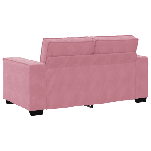 Sofá de 2 lugares - Sofá fixo veludo 120 cm rosa