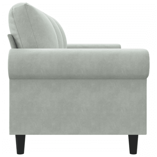 Sofá de 3 lugares - Sofá fixo 180 cm veludo cinzento-claro