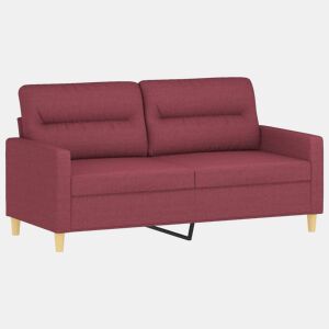 Sofá de 2 lugares - Sofá fixo tecido 140 cm vermelho tinto