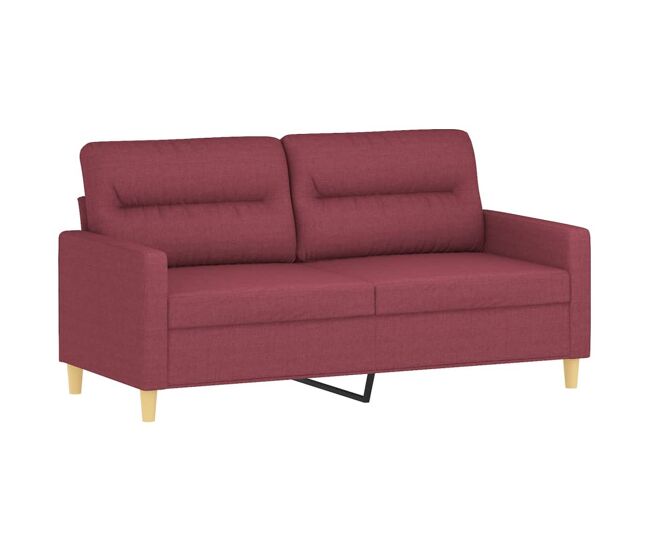 Sofá de 2 plazas - sofá de salón - sofá moderno de tela rojo tinto 140 cm