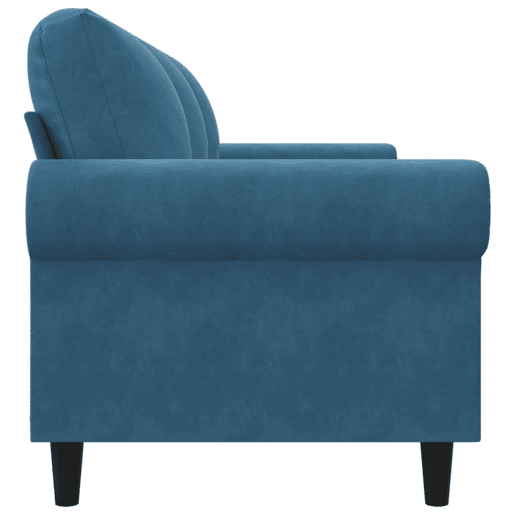 Sofá de 3 lugares - Sofá fixo 180 cm veludo azul