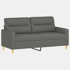 Sofá de 2 lugares - Sofá fixo em tecido 140 cm cinzento-escuro