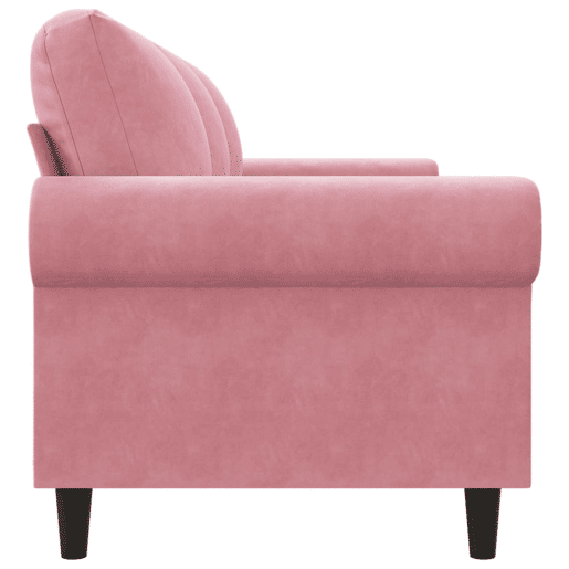 Sofá de 3 lugares - Sofá fixo 180 cm veludo rosa