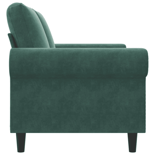 Sofá de 2 lugares - Sofá fixo 120 cm veludo verde-escuro