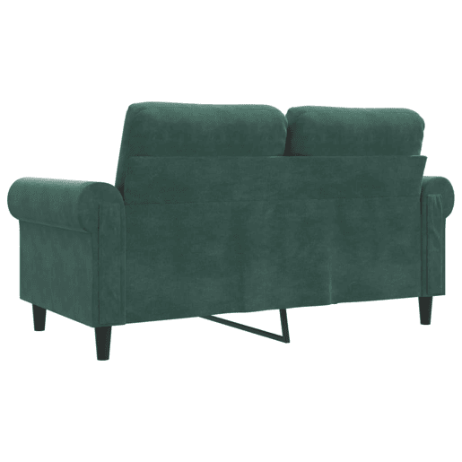 Sofá de 2 lugares - Sofá fixo 120 cm veludo verde-escuro