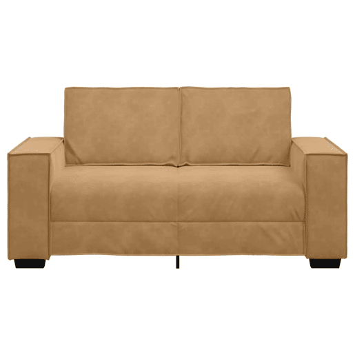 Sofá de 2 lugares - Sofá fixo veludo 120 cm castanho