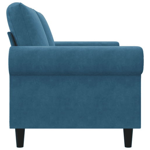 Sofá de 2 lugares - Sofá fixo veludo 140 cm azul