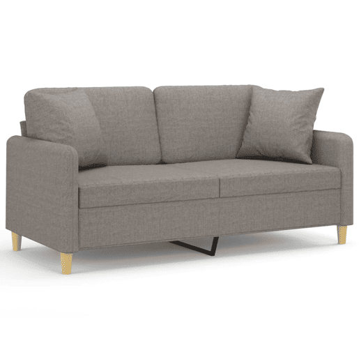 Sofá 2 lug. - Sofá fixo +almofadas decoração 140cm tecido cinza-acastanhado Sofá 2 lug. - Sofá fixo +almofadas decoração 140cm tecido cinza-acastanhado