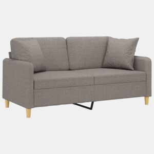 Sofá 2 lug. - Sofá fixo +almofadas decoração 140cm tecido cinza-acastanhado
