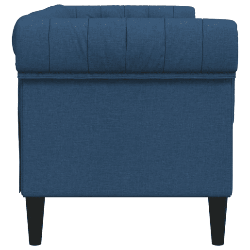 Sofá chesterfield 2 lugares - Sofá fixo tecido azul Sofá chesterfield 2 lugares - Sofá fixo tecido azul