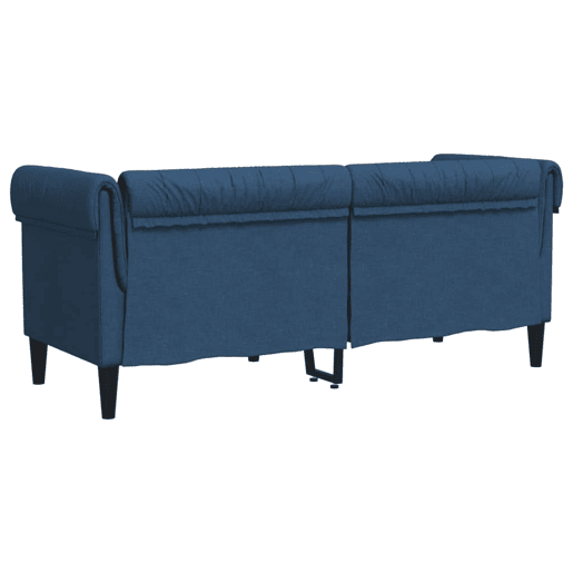 Sofá chesterfield 2 lugares - Sofá fixo tecido azul Sofá chesterfield 2 lugares - Sofá fixo tecido azul
