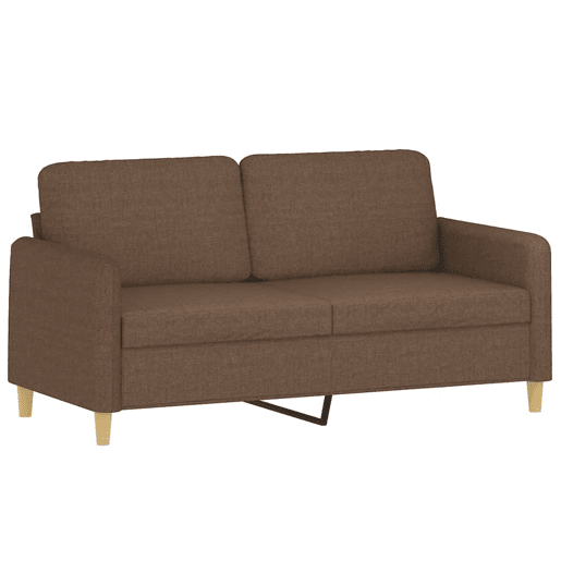 Sofá 2 lugares - Sofá fixo + almofadas decorativas 140 cm tecido castanho