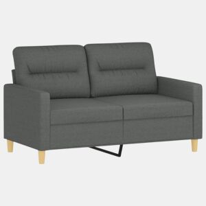 Sofá de 2 lugares - Sofá fixo em tecido 120 cm cinzento-escuro