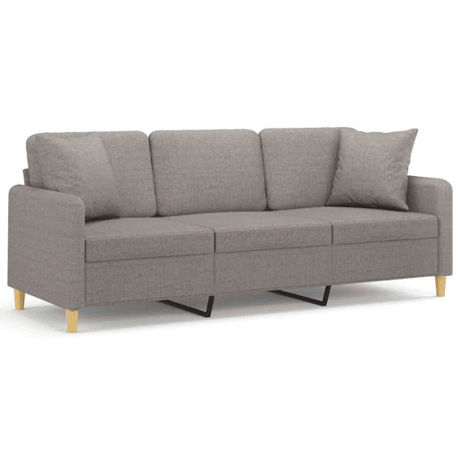Sofá 3 lug. - Sofá fixo +almofadas decoração 180cm tecido cinza-acastanhado Sofá 3 lug. - Sofá fixo +almofadas decoração 180cm tecido cinza-acastanhado