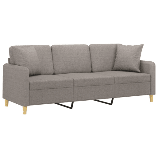 Sofá 3 lug. - Sofá fixo +almofadas decoração 180cm tecido cinza-acastanhado Sofá 3 lug. - Sofá fixo +almofadas decoração 180cm tecido cinza-acastanhado