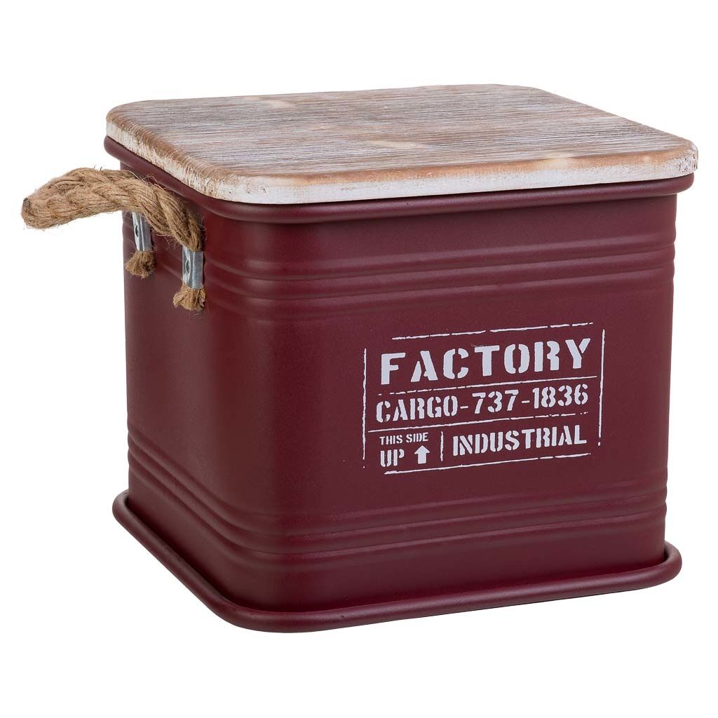 Caja de metal, tapa de madera y asas 24