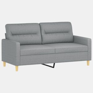 Sofá de 2 lugares - Sofá fixo em tecido 140 cm cinzento-claro