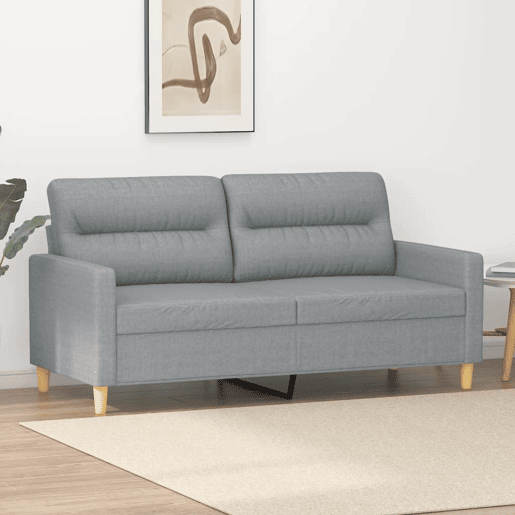 Sofá de 2 lugares - Sofá fixo em tecido 140 cm cinzento-claro Sofá de 2 lugares - Sofá fixo em tecido 140 cm cinzento-claro