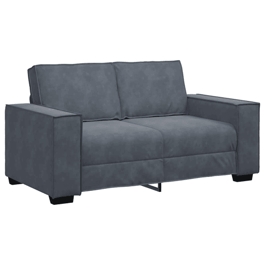 Sofá de 2 lugares - Sofá fixo 120 cm veludo cinza-escuro