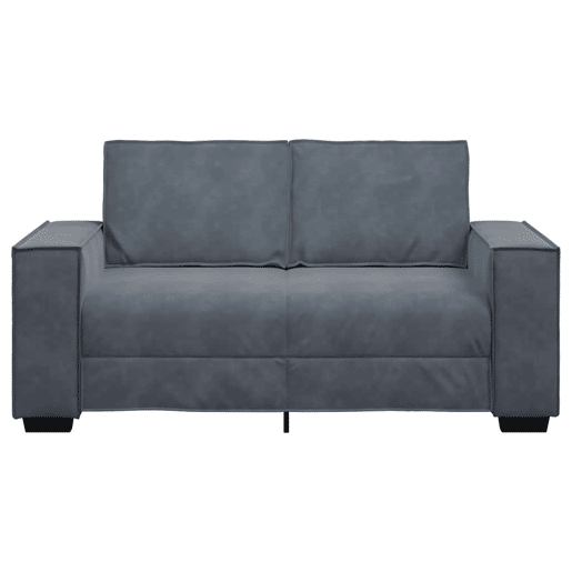 Sofá de 2 lugares - Sofá fixo 120 cm veludo cinza-escuro