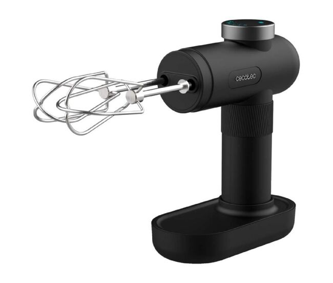 Batidora de mano - Cecotec PowerTwist Battery, 50 W, Recargable USB, 40 min, 6 velocidades, Display LED, Negro