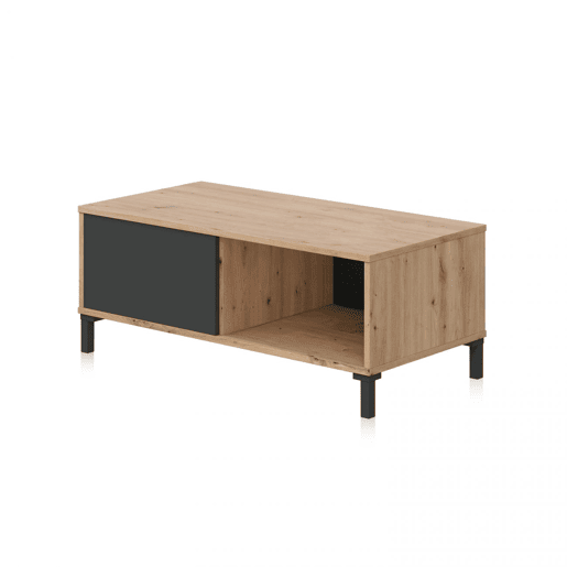 Mesa de centro Lea Cinzento antracite - Carvalho Nodi 100 x 40 x 50 cm