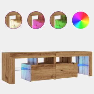 Móvel TV - Modulo de TV - Armário de TV c luzes LED derivados de madeira carvalho artisiano