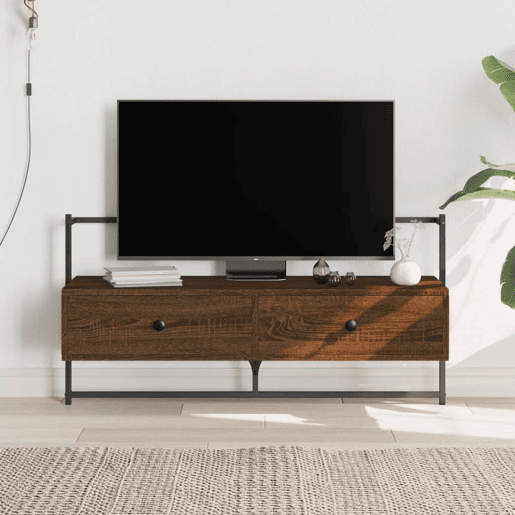 Móvel TV - Modulo de TV - Armário de TV parede 100,5x30x51 cm deriv. madeira carvalho castanho