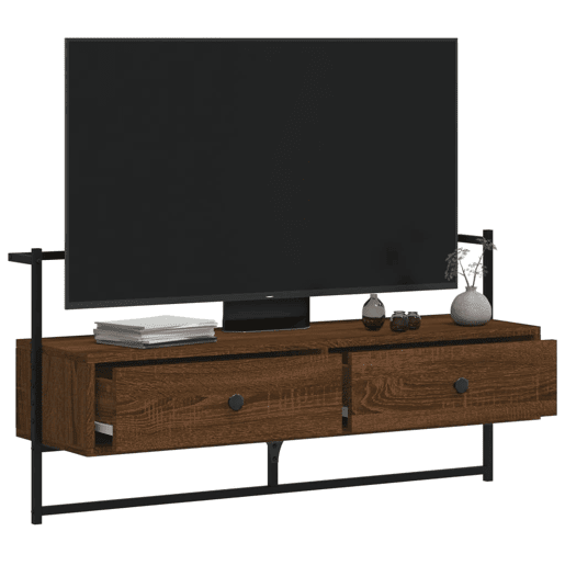 Móvel TV - Modulo de TV - Armário de TV parede 100,5x30x51 cm deriv. madeira carvalho castanho