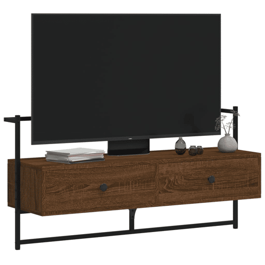 Móvel TV - Modulo de TV - Armário de TV parede 100,5x30x51 cm deriv. madeira carvalho castanho