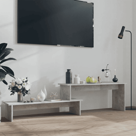 Móvel de TV - Modulo de TV - Armário de TV 180x30x43 cm contraplacado cinzento cimento