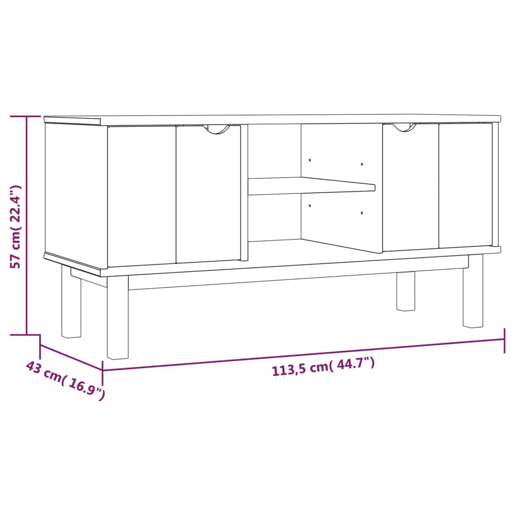 Móvel de TV - Modulo de TV - Armário de TV OTTA 113,5x43x57 pinho maciço