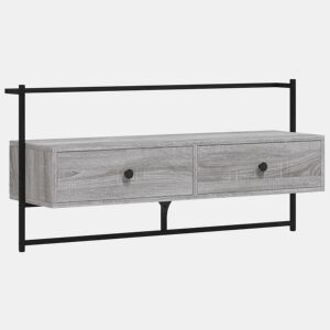 Móvel TV - Modulo de TV - Armário de TV de parede 100,5x30x51cm deriv. madeira cinzento sonoma