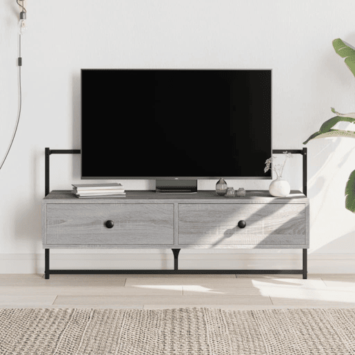 Móvel TV - Modulo de TV - Armário de TV de parede 100,5x30x51cm deriv. madeira cinzento sonoma