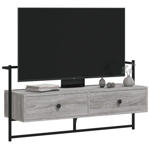 Móvel TV - Modulo de TV - Armário de TV de parede 100,5x30x51cm deriv. madeira cinzento sonoma