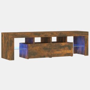 Móvel de TV - Modulo de TV - Armário de TV com luzes LED 140x36,5x40 cm carvalho fumado