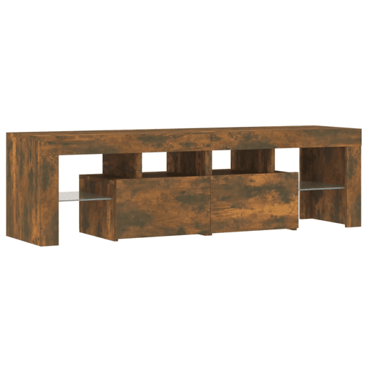 Móvel de TV - Modulo de TV - Armário de TV com luzes LED 140x36,5x40 cm carvalho fumado