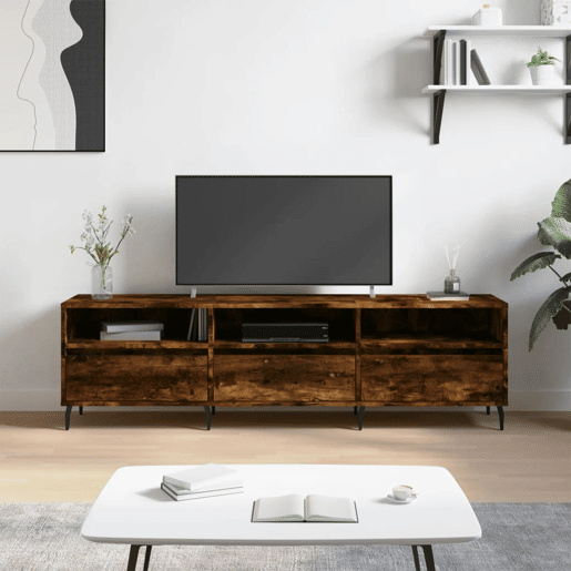 Móvel de TV - Modulo de TV - Armário de TV 150x30x44,5 cm derivados de madeira carvalho fumado