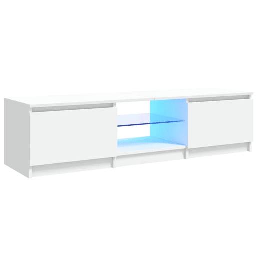 Móvel de TV - Modulo de TV - Armário de TV com luzes LED 140x40x35,5 cm branco
