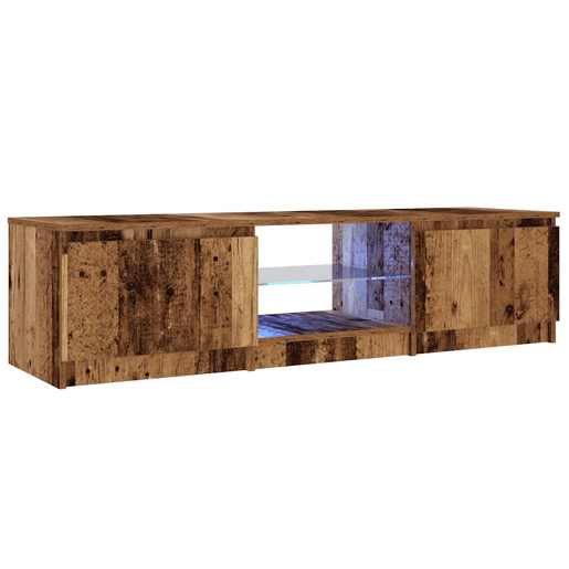 Móvel de TV - Modulo de TV - Armário de TV com luzes LED derivados de madeira madeira velha