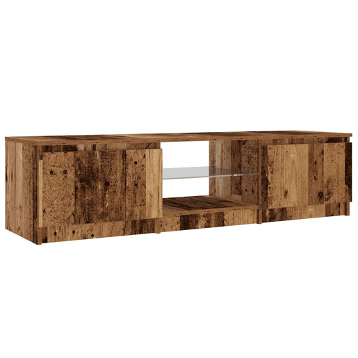 Móvel de TV - Modulo de TV - Armário de TV com luzes LED derivados de madeira madeira velha