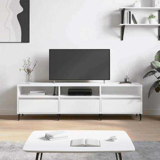 Móvel de TV - Modulo de TV - Armário de TV 150x30x44,5 cm derivados de madeira branco