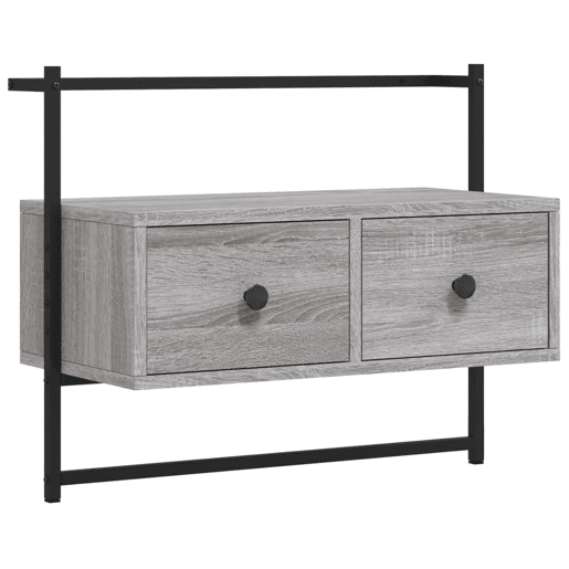 Móvel TV - Modulo de TV - Armário de TV de parede 60,5x30x51 cm deriv. madeira cinzento sonoma