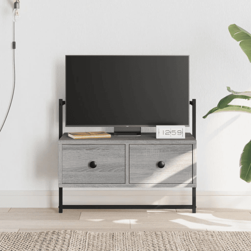 Móvel TV - Modulo de TV - Armário de TV de parede 60,5x30x51 cm deriv. madeira cinzento sonoma