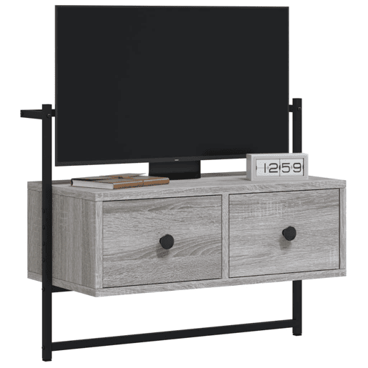 Móvel TV - Modulo de TV - Armário de TV de parede 60,5x30x51 cm deriv. madeira cinzento sonoma