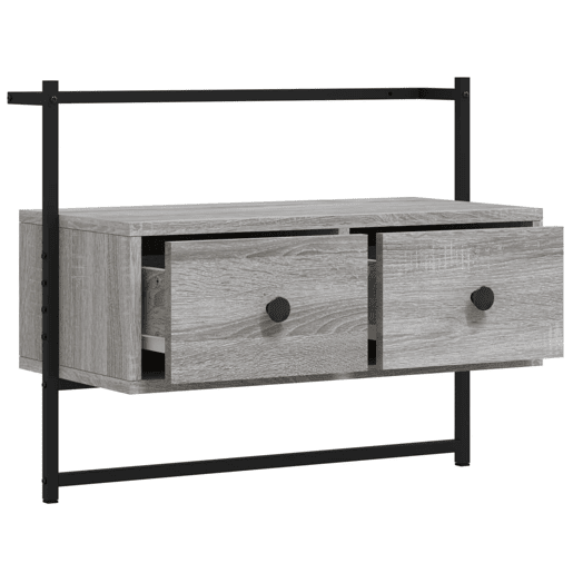 Móvel TV - Modulo de TV - Armário de TV de parede 60,5x30x51 cm deriv. madeira cinzento sonoma