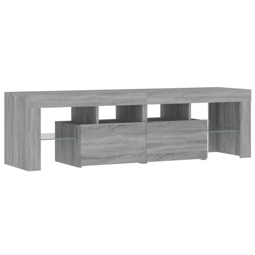 Móvel de TV - Modulo de TV - Armário de TV com luzes LED 140x36,5x40 cm cinzento sonoma