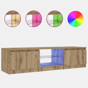 Móvel TV - Modulo de TV - Armário de TV c luzes LED derivados de madeira carvalho artisiano