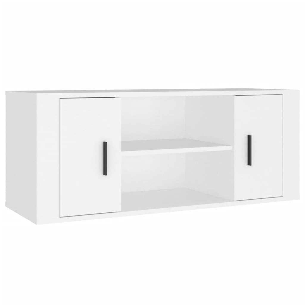 Mueble para tv - mueble tv - mesa de tv madera contrachapada blanco 100x35x40 cm